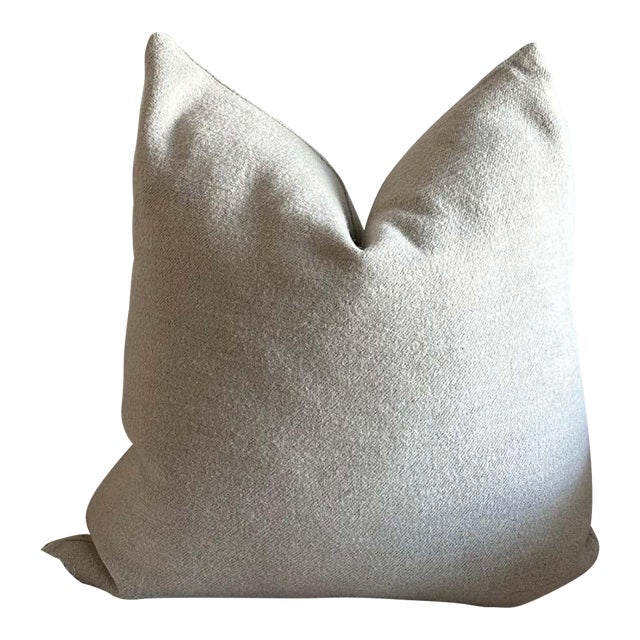 100% Belgian Linen and Wool Pillow With Hidden Zipper and Down Feather Insert For Sale