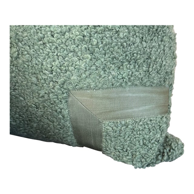 Pair of Holly Hunt Mint Boucle Pillows 20” For Sale