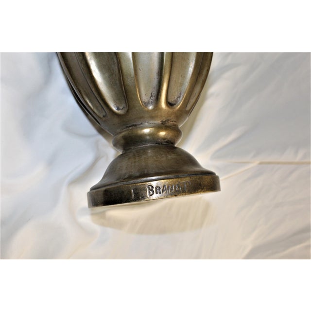 1990s Mid Century Modern Vase Deco Silvered Bronze For Sale - Image 5 of 8