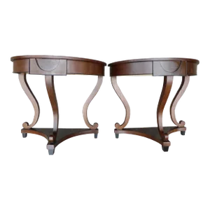 21st. Century Walnut Demilunes - a Pair