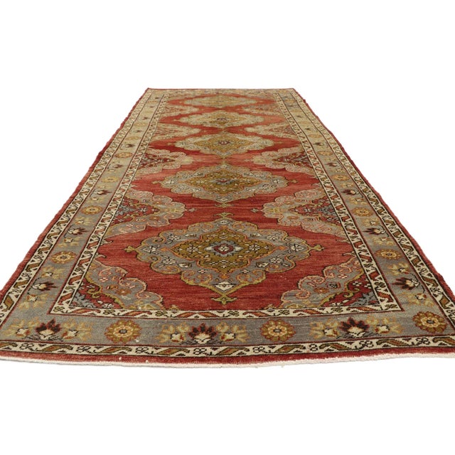 Vintage Turkish Oushak Gallery Rug, Wide Hallway Runner - 04'11 X 11'11 For Sale - Image 4 of 9