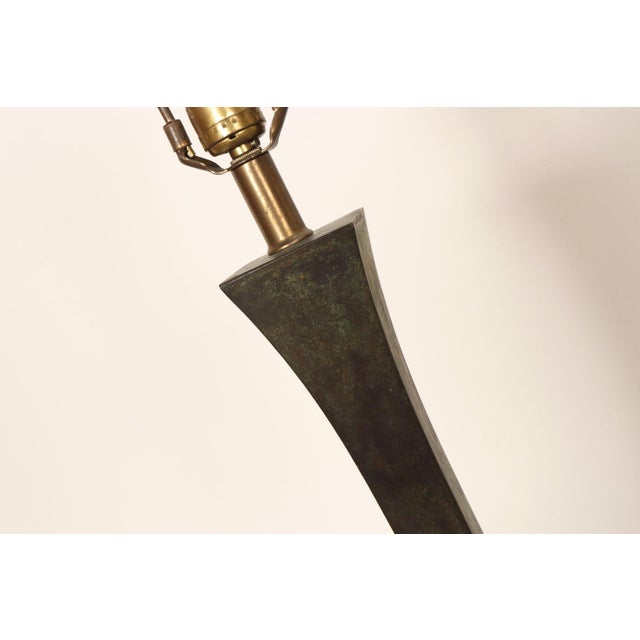 Vintage Verdigris Bronze Columnar Table Lamp by Stewart Ross James for Hansen For Sale - Image 10 of 18