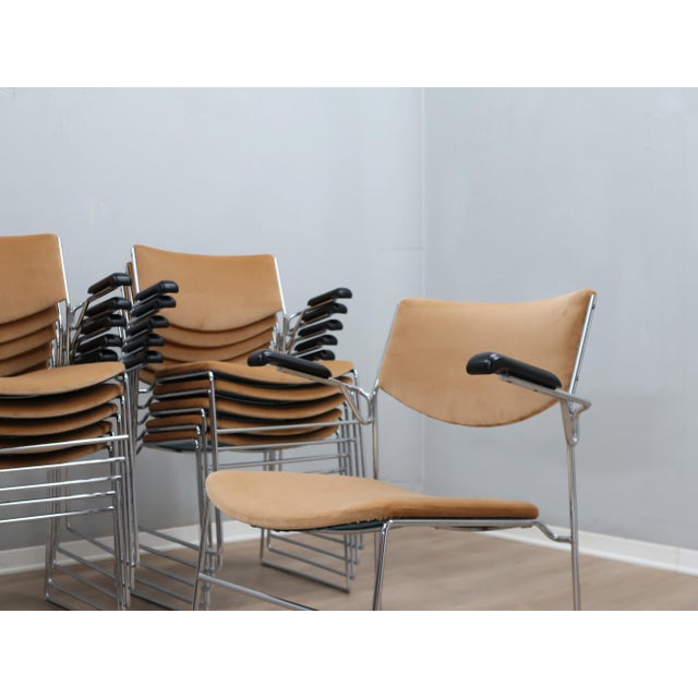 Stackable Steel Frame Chairs from ELAM, Italy, 1970s, Set of 12 For Sale - Image 6 of 12