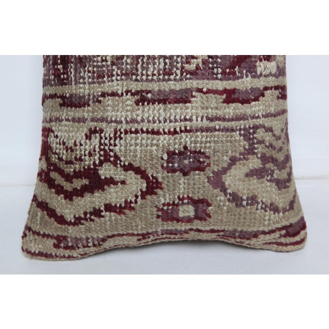 Textile Hanmade Oushak Rug Lumbar Pillow Cushion Cover -15'' X 30'' For Sale - Image 7 of 11