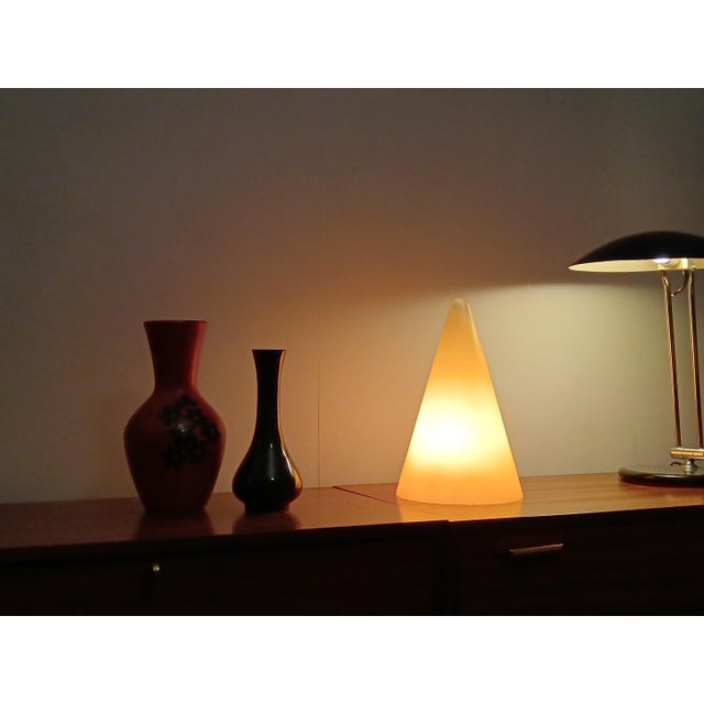 Conical Glass Table Light from SCE, France, 1980s For Sale - Image 10 of 12