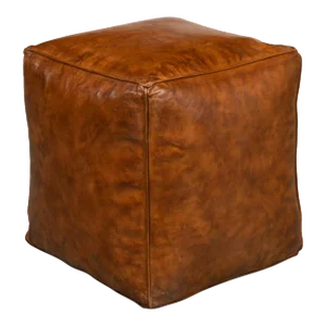 Brown Leather Ottoman