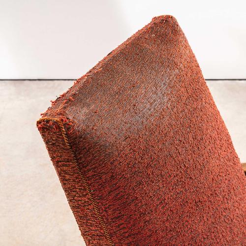 Armchair in Rust Bouclé Fabric by Jaroslav Šmídek, 1950s For Sale - Image 6 of 9