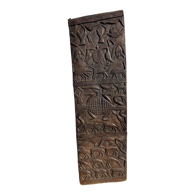 African Hand Carved Dogon Granary Door. For Sale