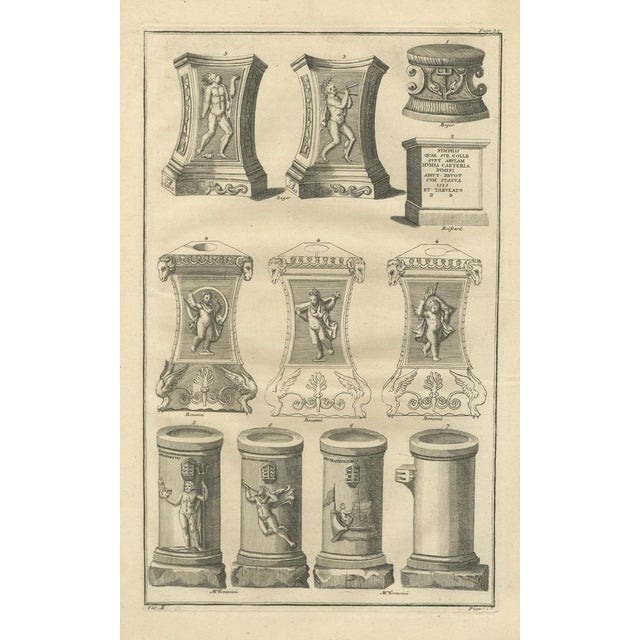 Bernard de Montfaucon, Classical Roman Altars & Antiquities, 1721, Engraving For Sale - Image 4 of 9