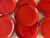 Set of 7 Red Gerz West Germany Pottery Dinner Plates For Sale - Image 4 of 9