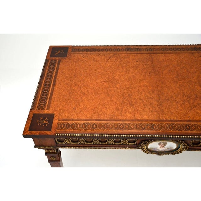 Antique French Inlaid Walnut Ormolu Mounted Desk, 1800s For Sale - Image 6 of 18