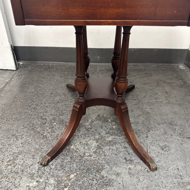 Imperial Furniture Co. Mahogany Drop-Leaf Pembroke Table, Vintage For Sale - Image 11 of 12