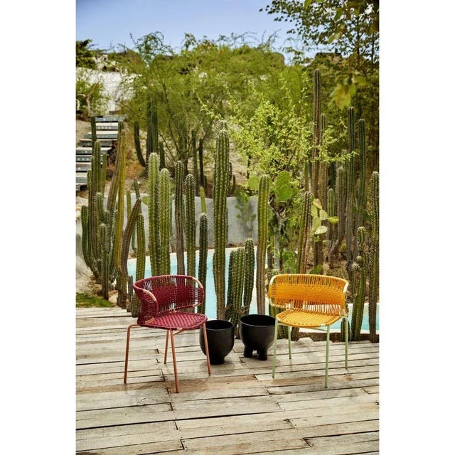 Olive Cielo Stacking Chair with Armrest by Sebastian Herkner For Sale - Image 9 of 12