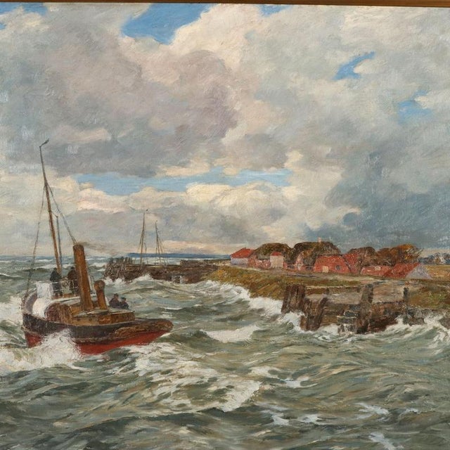 Andreas Dirks, Nordic Coastal Scene, Oil on Canvas For Sale - Image 3 of 12