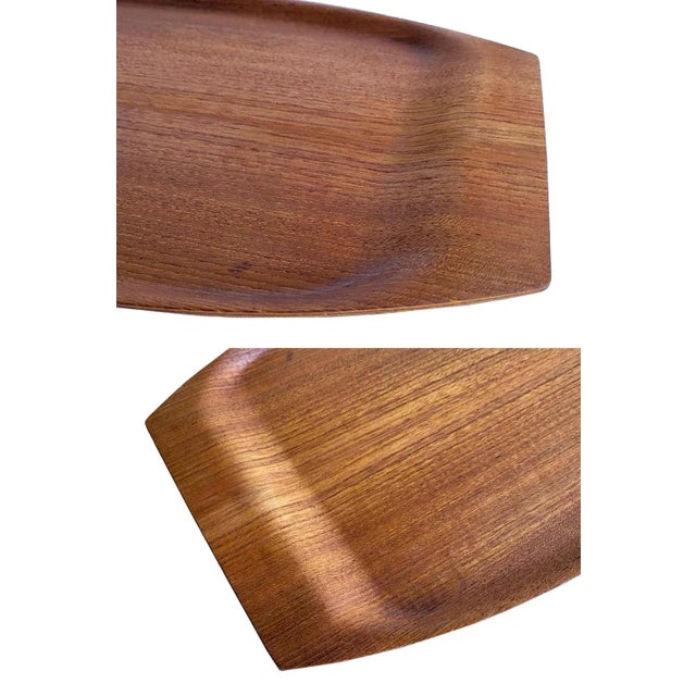 Chestnut Mid 20th Century Swedish Åry Nybro Fanérprodukter Bentwood Teak Tray For Sale - Image 8 of 13