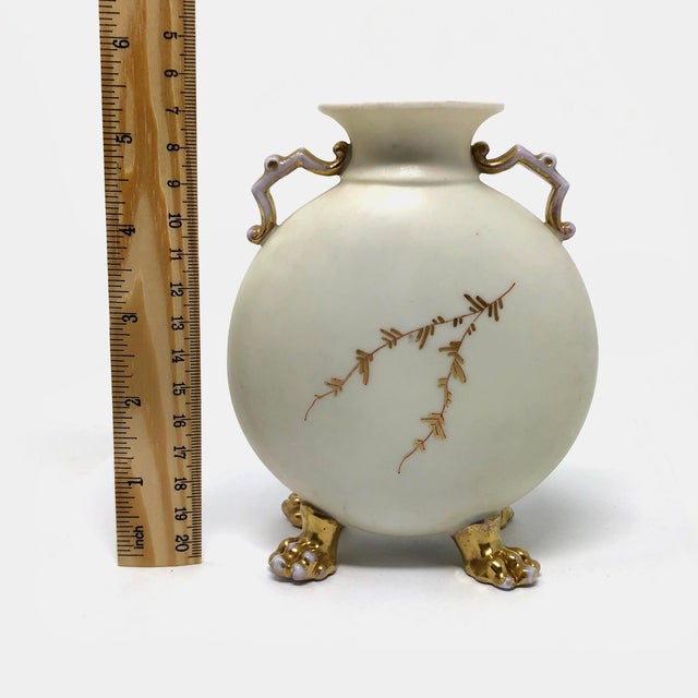 Hand Painted Royal Rudolstadt German Porcelain Vase With Claw Feet And Gold Handles. In good condition as pictured with no...