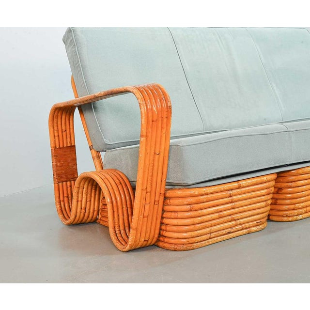 Rectangular Rattan 3-Seater Sofa attributed Paul Frankl, USA, 1940s For Sale - Image 10 of 18
