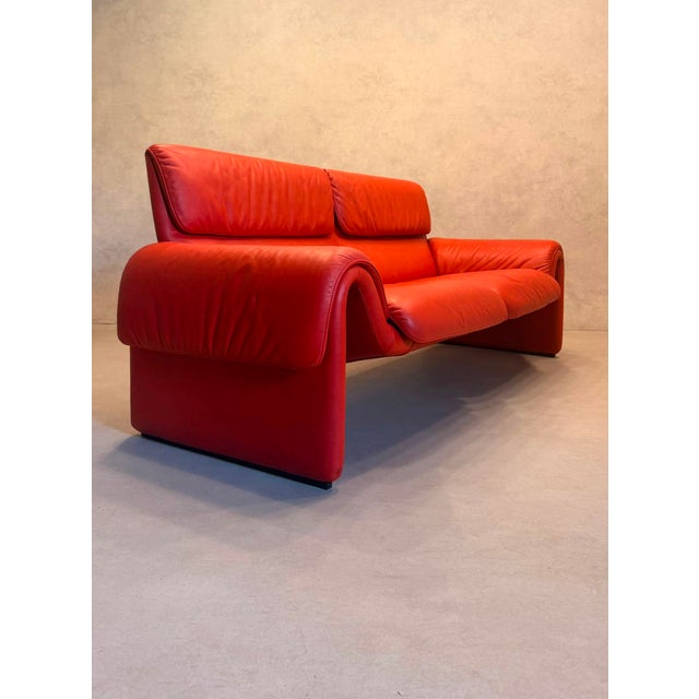 Red Red Leather DS-2011 Sofa from de Sede, 1980s For Sale - Image 8 of 16