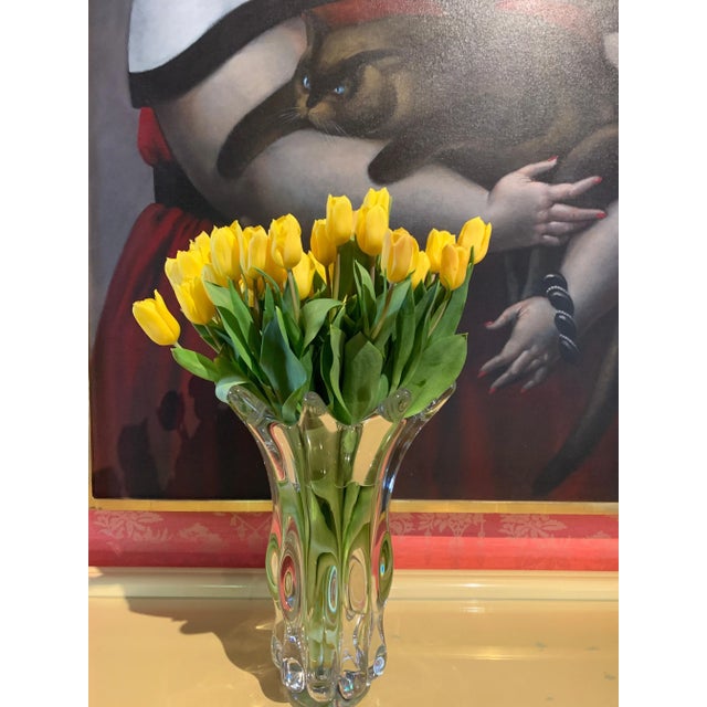 Glass Vannes France Crystal Vase For Sale - Image 7 of 9