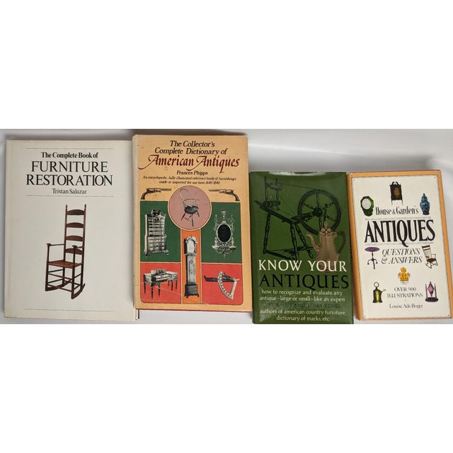 Traditional 7 Vintage Antiques & Furniture Reference Books – Blue, Green & Cream Library For Sale - Image 3 of 11