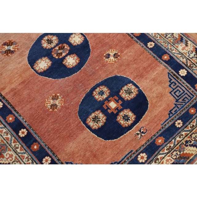 Early 20th Century Rare Matching Pair of Antique Khotan Carpets - 4'1" x 5'11" For Sale - Image 5 of 6