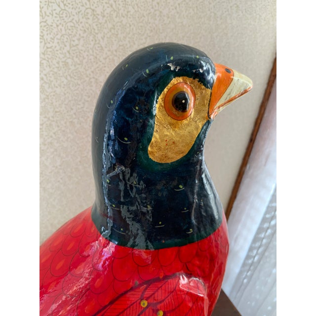 Paper Late 20th Century Sergio Bustamente Papier Mâche Bird Le Sculpture For Sale - Image 7 of 9