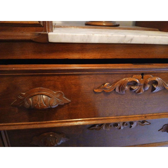 Antique Victorian Marble Top Dresser With Mirror For Sale - Image 10 of 10