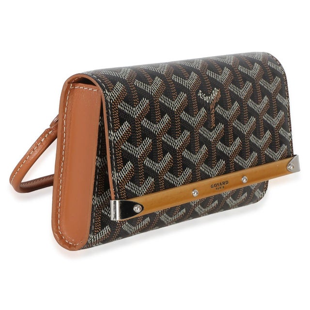 Contemporary Gold Black Goyardine Monte Carlo Mini Clutch For Sale - Image 3 of 9