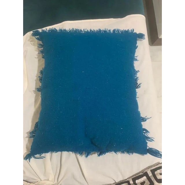 Berber Moroccan Woolen Pillow For Sale - Image 4 of 4