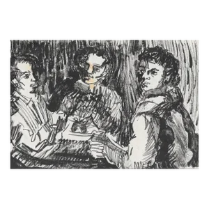 1962 Ruth Freeman Group of Men Lithograph