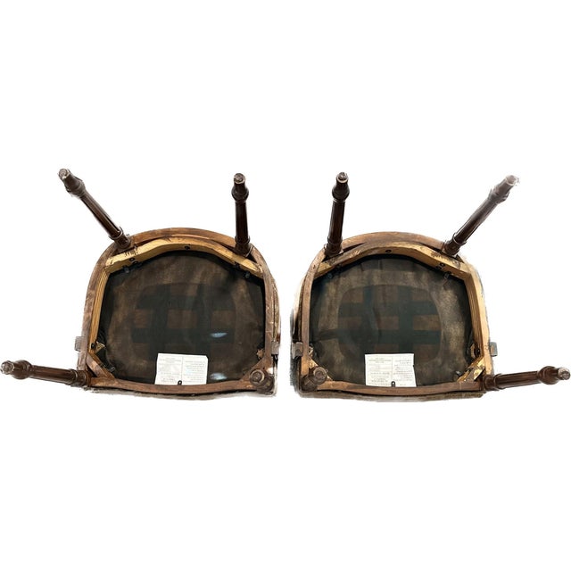 Late 20th Century Pair of French Country Traditional Side Chairs For Sale - Image 5 of 6