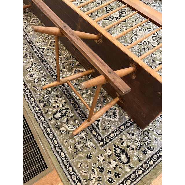 Brown Mid 20th Century New England Deacon’s Bench For Sale - Image 8 of 9