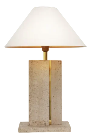 Table Lamp in Travertin and Messing by Belino, 1980s