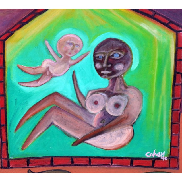 Abstract Expressionism The House - Mother & Child Figurative Abstract by Kristin Cohen For Sale - Image 3 of 5