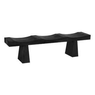 NOIR Shibumi Bench, Burnt Black Finish For Sale