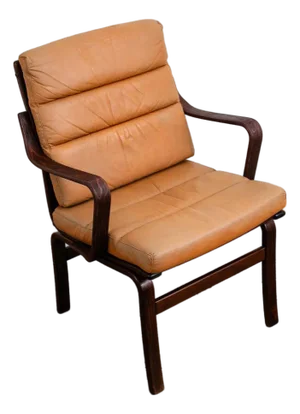 Mid 20th Century Danish Modern Lounge Chair Armchair Brown Leather G Mobel MCM Sweden