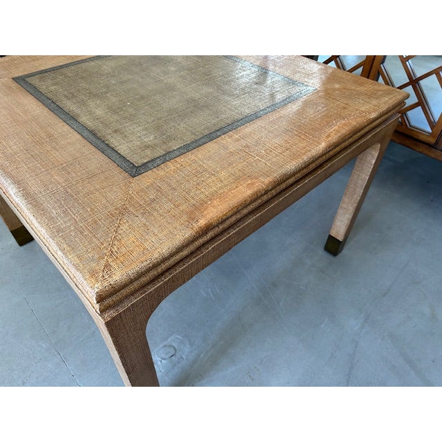20th Century Grasscloth Flip Top Dining Game Table For Sale - Image 10 of 13