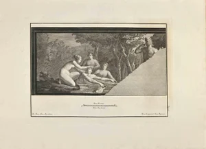 Francesco Cepparoli, Bathers Wall Fresco, Etching, 18th Century