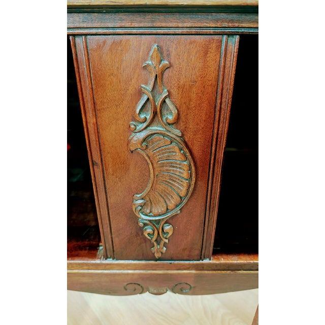 Wood Vintage French Chippendale Sideboard Two Doors Cabinet For Sale - Image 7 of 11