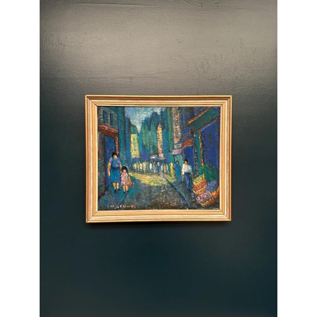 Olle Larsson, City Street at Night, 1964, Oil on Canvas For Sale - Image 16 of 18