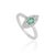 Emerald Oval Cut Emerald & Diamond Pavé Cocktail Ring in 925 Sterling Silver, Size 8 For Sale - Image 8 of 15