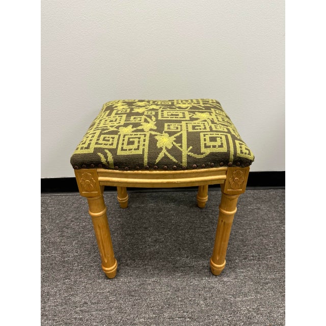 Vintage Needlepoint Stool For Sale - Image 4 of 5
