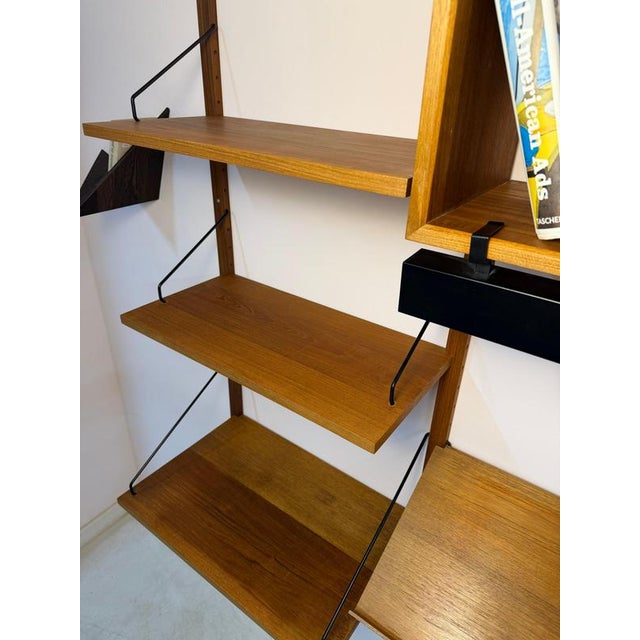 Royal System Teak Wall Shelf with Lamp by Poul Cadovius for Cado For Sale - Image 5 of 11