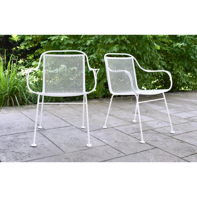 Vintage 1950s Wrought Iron Patio Chairs by Russell Woodard For Sale - Image 10 of 12