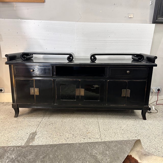 Sideboard in Lacquered Wood with Woodcut Handles, Japan, 1960s For Sale - Image 4 of 18