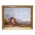 19th Century French Coastal Harbor Marine Oil Painting in Giltwood Frame For Sale