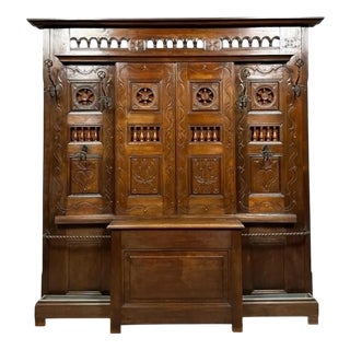 Coat Rack with Chest in Oak, 1880s For Sale