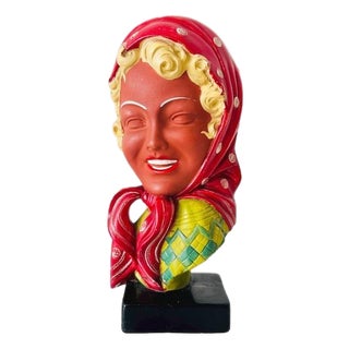 Vintage Ceramic Rockabilly Woman by Tich Vanden Balck for Brabançon, 1950s For Sale