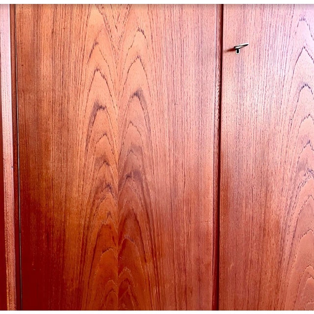 Small Mid-Century Scandinavian Modern Wardrobe in Teak Veneer, 1960s For Sale - Image 13 of 17