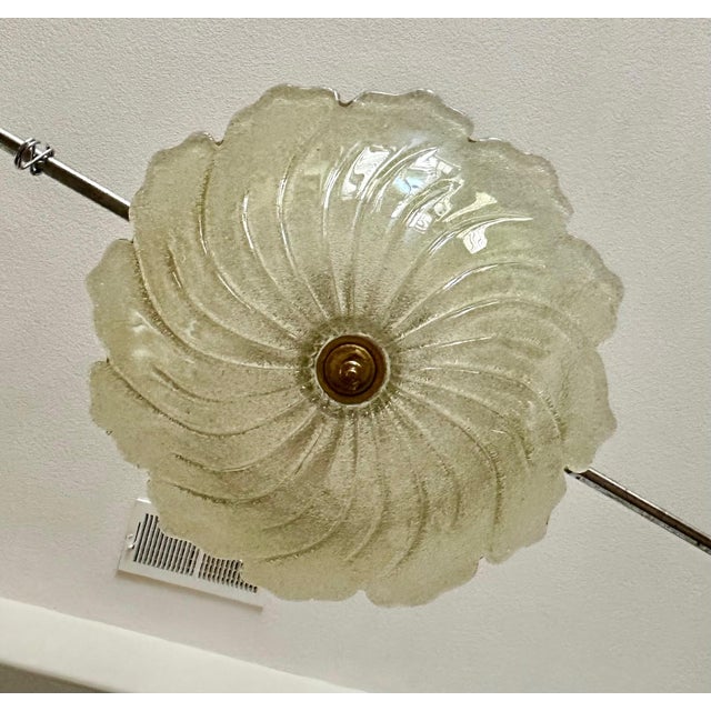 Murano Gold Rugiadoso Glass Semi Flush Mount Ceiling Light For Sale - Image 9 of 18